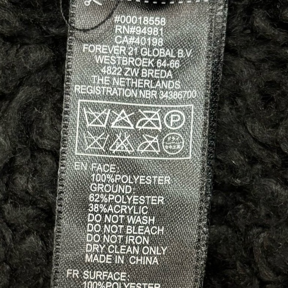 FAUX LEATHER SHEARLING VEST BLACK S - Picture 5 of 5